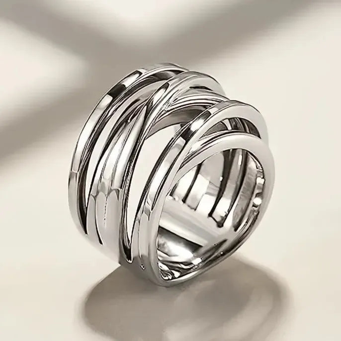 Wide Finger Brass Wedding Band Ring for Women Modern Fashion Jewelry