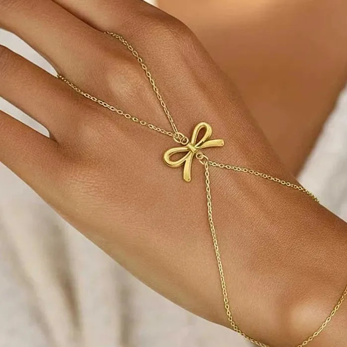 Adjustable Stainless Steel Bowknot Bracelet for Women Sweet Jewelry Gift