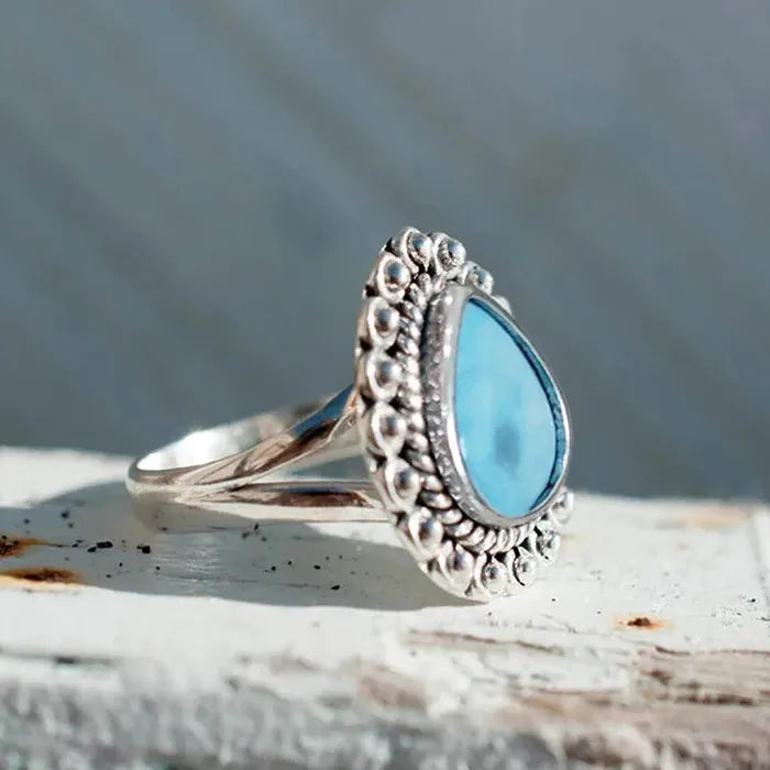 Copper Heart-Shaped Geometric Ring with Synthetic Stone for Women Minimalist Jewelry