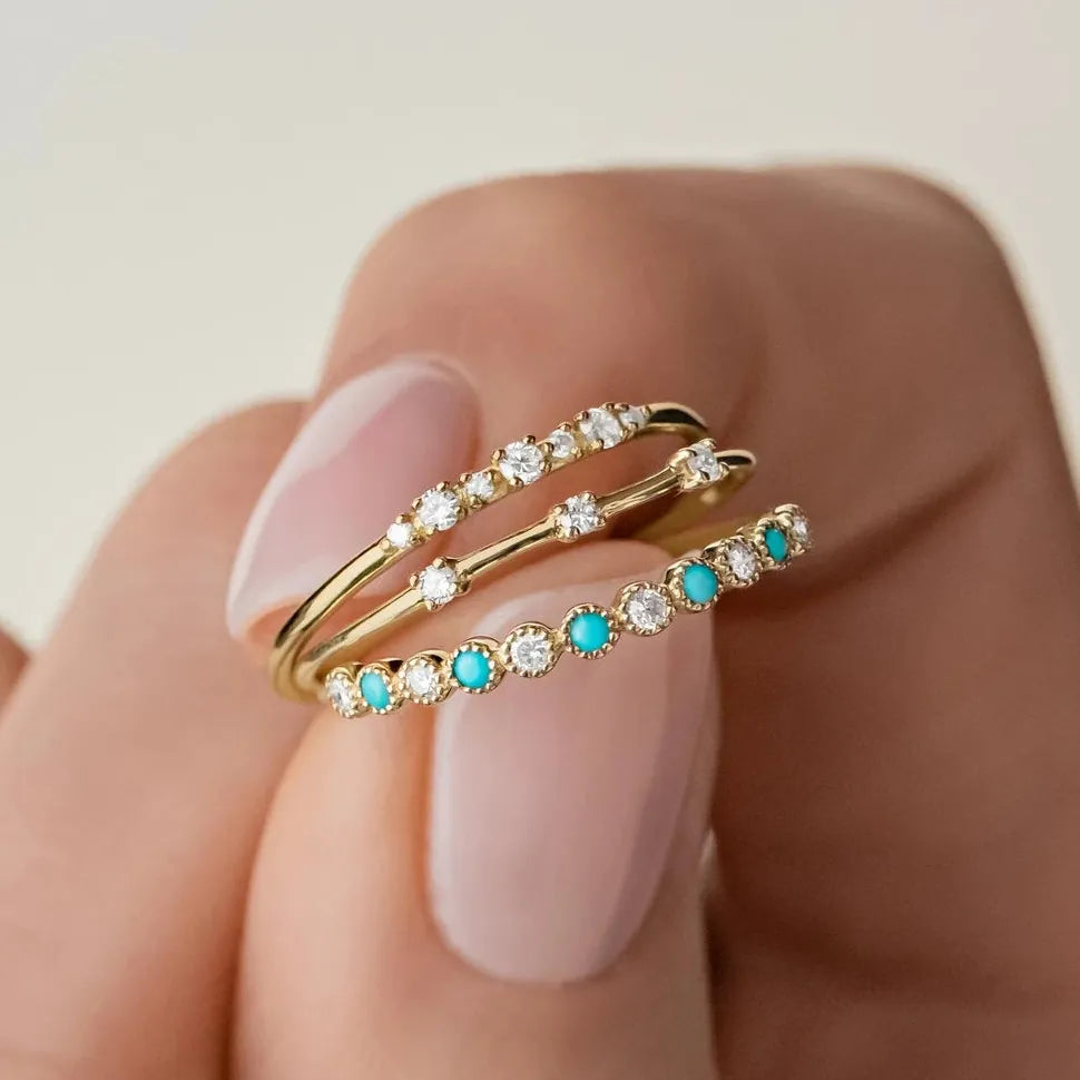 Fashion Wedding Ring for Women Micro Paved Cubic Zirconia Zinc Alloy Jewelry