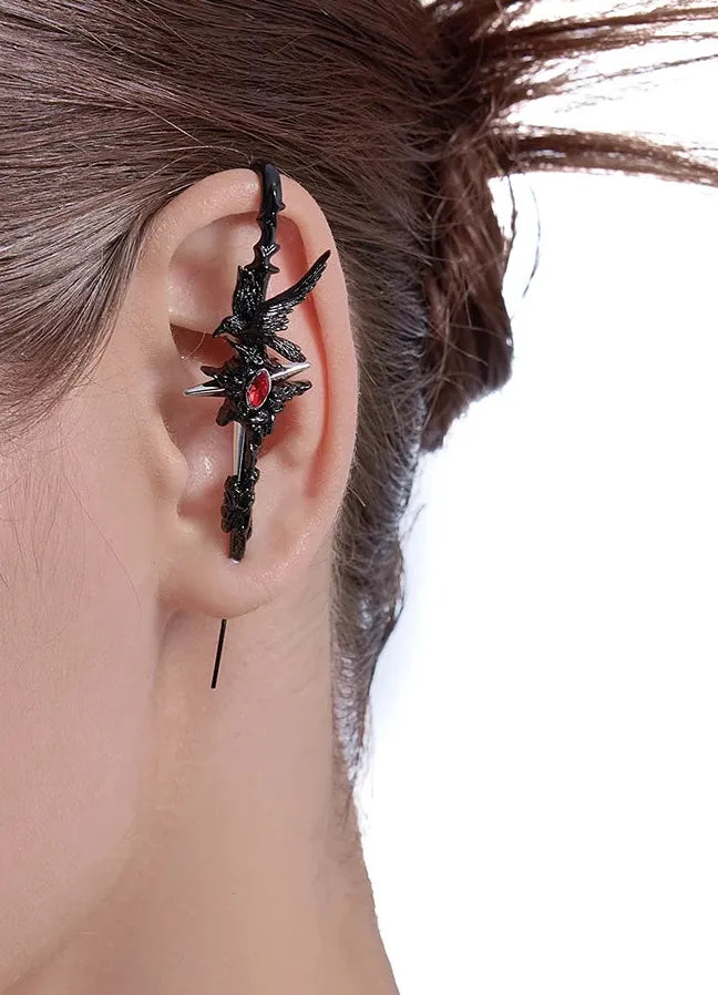 2024 Neo-Gothic Crow Animal Stud Earrings Copper Alloy Unisex Jewelry Gift