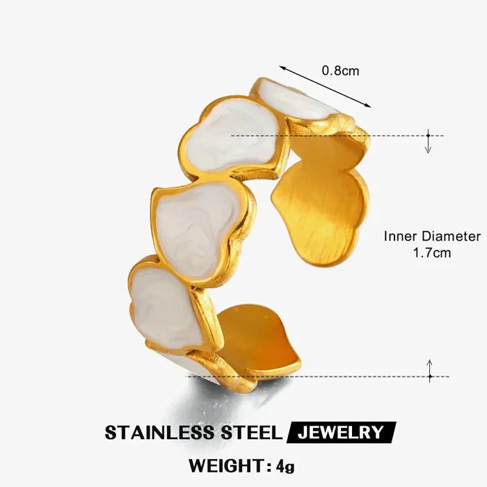 Adjustable Stainless Steel Love Ring for Women Irregular Heart Vintage Jewelry Gift