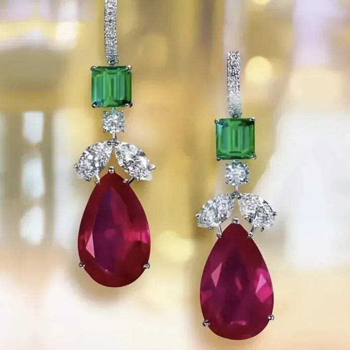 Fashion Women's Geometric Drop Earrings with Cubic Zirconia Pendant Trendy Jewelry for Anniversary