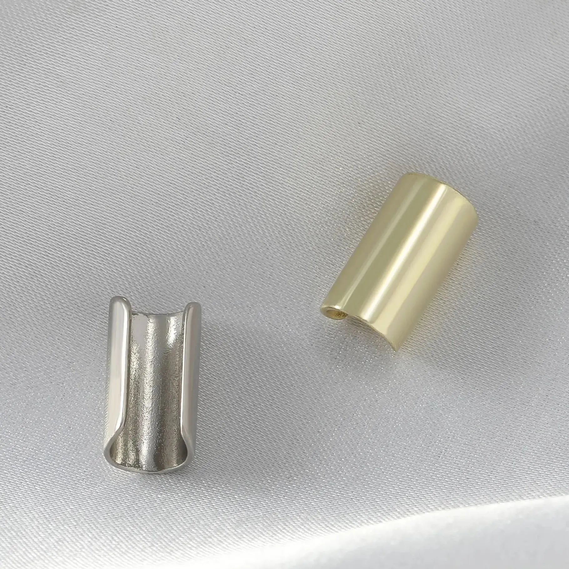 Silver Metal Long Tube Clip-On Ear Cuff Earrings Non-Piercing for Men Women