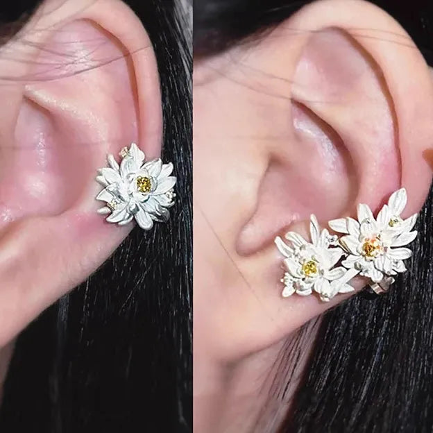 Vintage Copper Night-Blooming Flower Stud Earrings for Women Gift