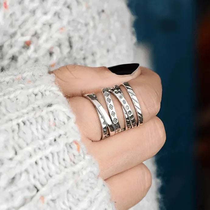 Cool Girl Multi Layer Cross Ring Zinc Alloy Hip Hop Rock Retro Jewelry