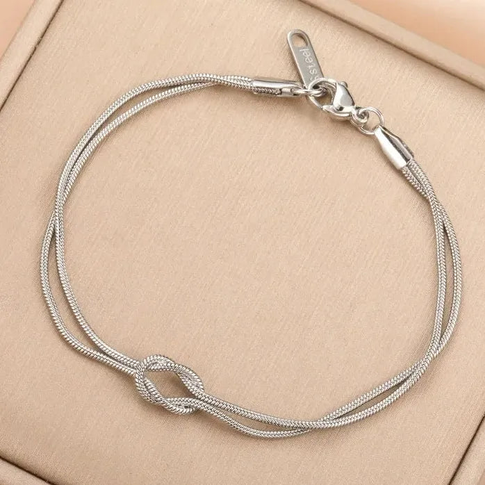 Stainless Steel Gold Beaded Round Multilayer Chain Bracelet for Women Fashion Jewelry