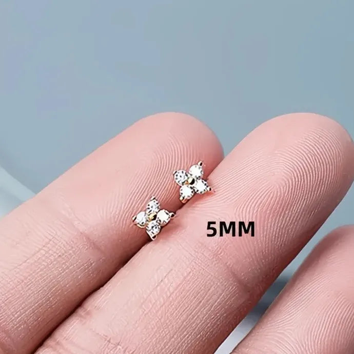 Small Geometric Copper Alloy Stud Earrings for Women Delicate Jewelry