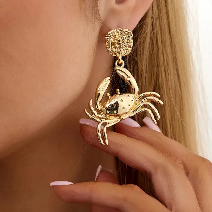 Geometric Lobster Crab Drop Earrings for Women Zinc Alloy Jewelry Gift