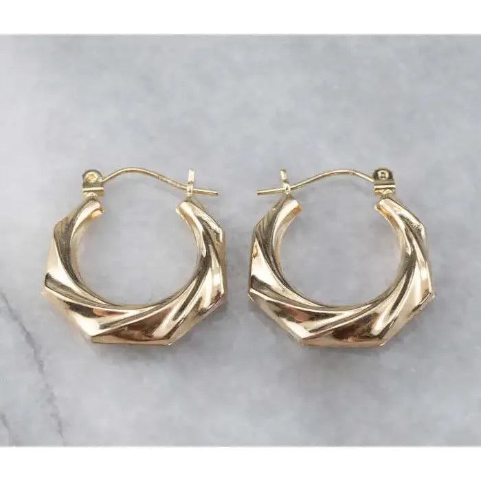 Glossy Metal Large Circle Geometric Drop Earrings for Women Retro Jewelry