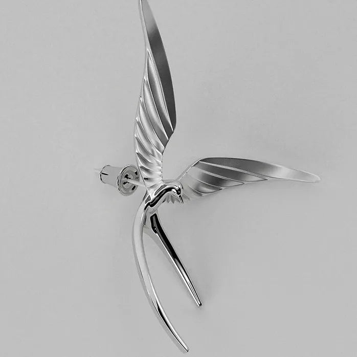 2024 Swallow Stud Earrings Copper Alloy Hip Hop Rock Jewelry Gift for Men Women