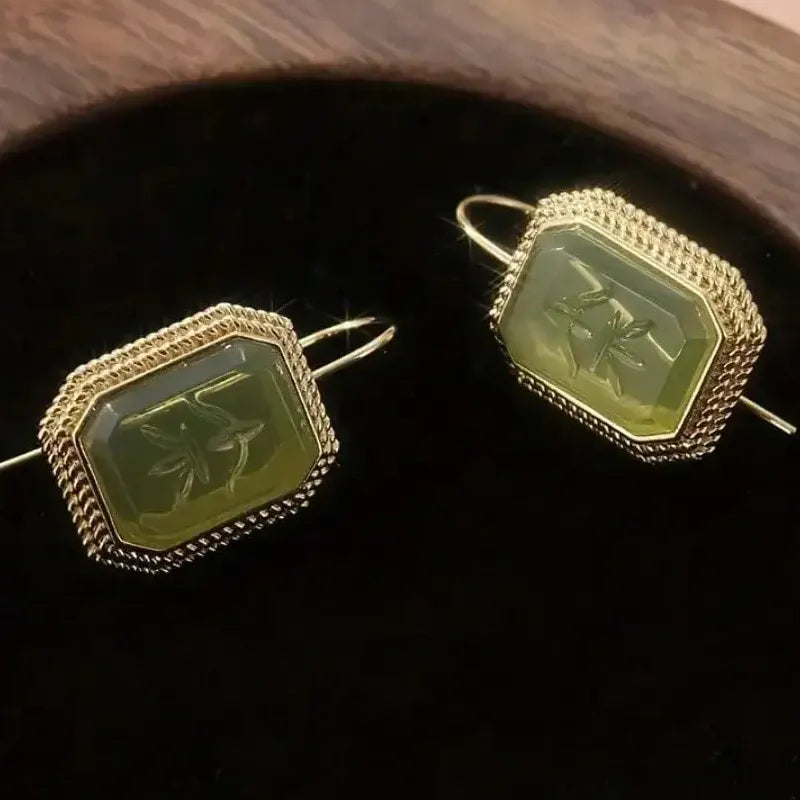 Elegant Retro Copper Geometric Pendant Earrings for Ladies Wedding Jewelry Gifts