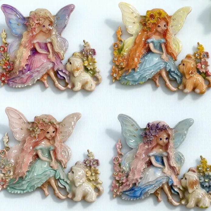 Elegant Wings Puppy Fairy Brooch Pin Jewelry for Men & Women