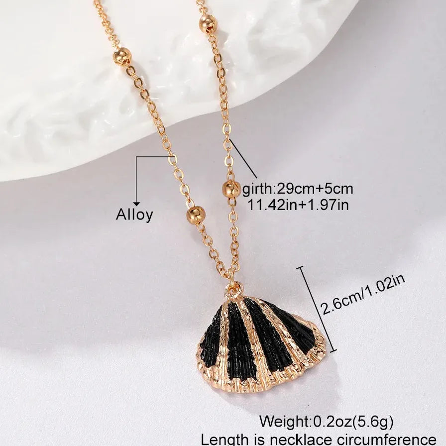Fashion Beach Shell Conch Pendant Necklace for Women Acrylic Zinc Alloy Jewelry