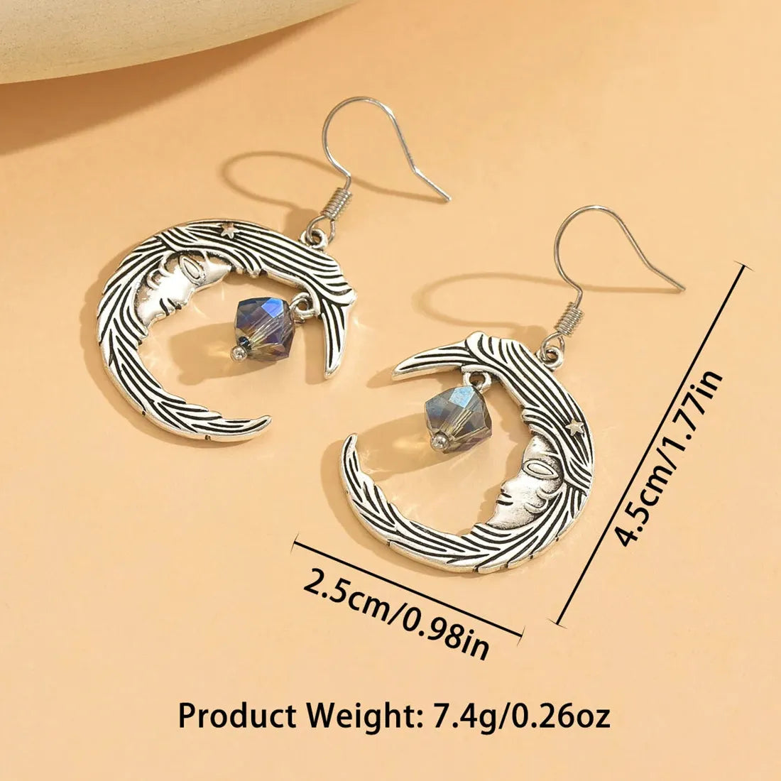 Vintage Gothic Crystal Drop Earrings Women’s Zinc Alloy Holiday Party Jewelry Gift