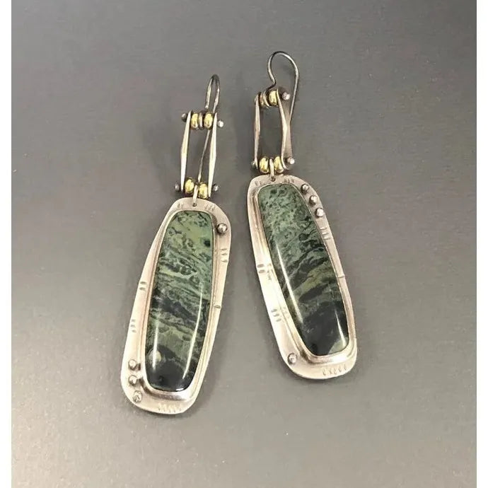 Vintage Bohemian Resin Inlaid Drop Earrings for Men and Women Gift