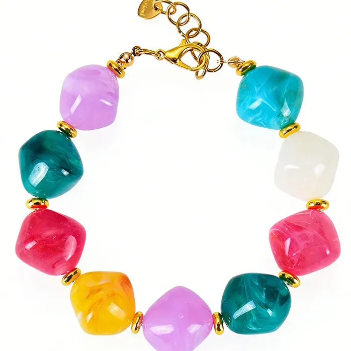 Handmade Beaded Bracelet for Women Boho Chunky Summer Jewelry Charm