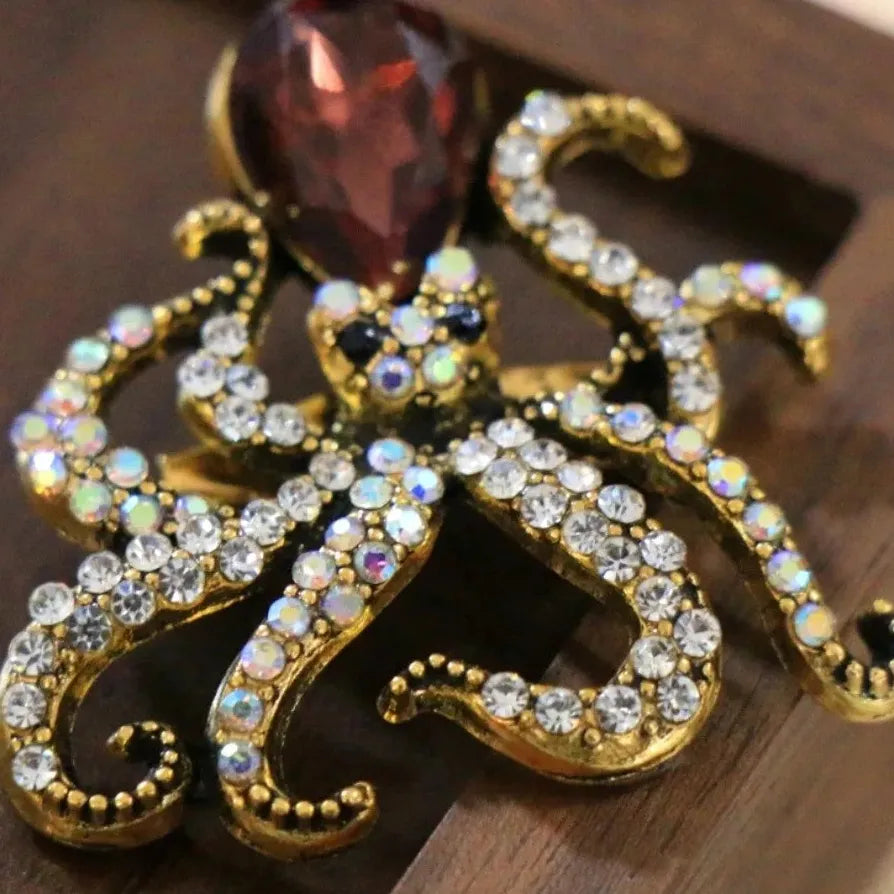 Elegant Octopus Brooch Jewelry Wedding Gift for Men and Women