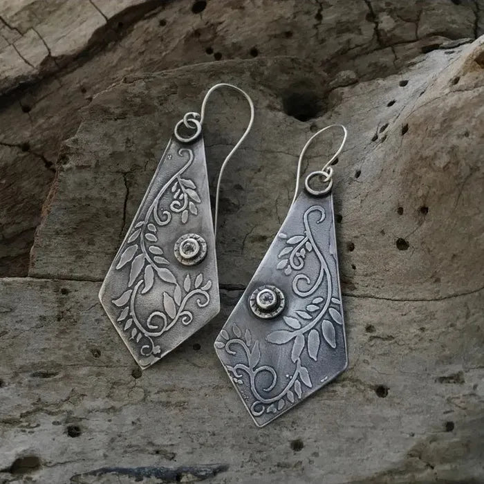 Geometric Bohemian Zinc Alloy Drop Earrings for Women Daily Wear Retro Style