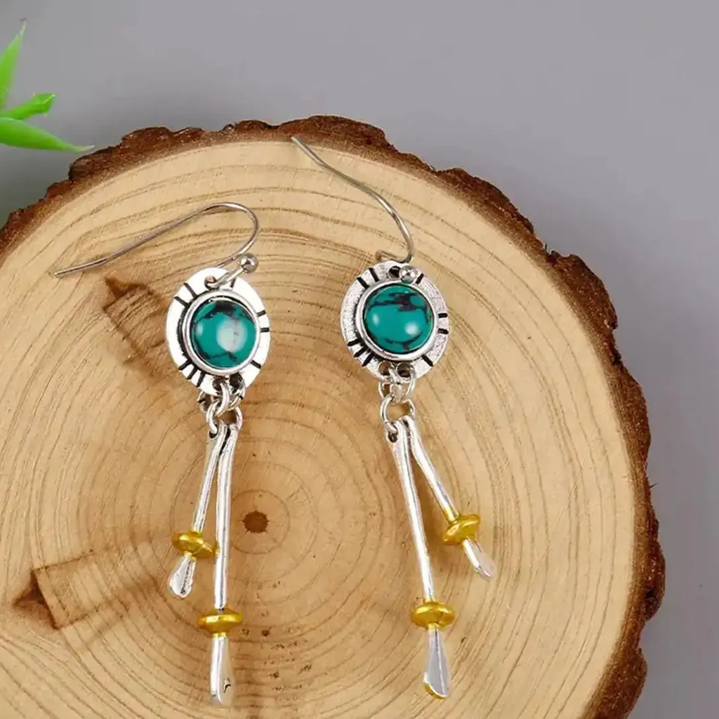 Handmade Boho Drop Earrings for Women Zinc Alloy Ancient Design Gift