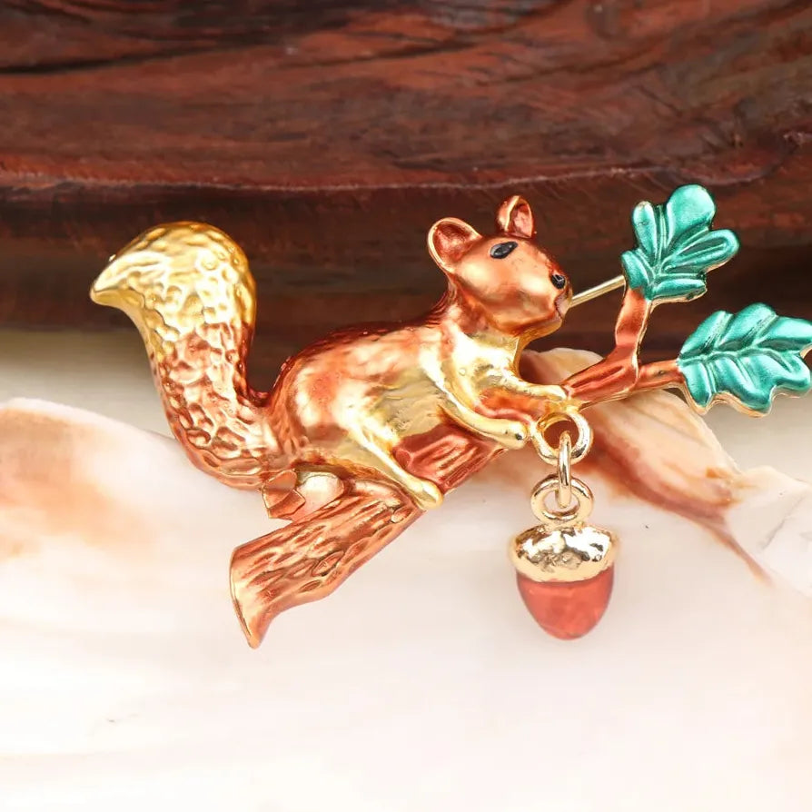 Luxury Classic Squirrel Brooch Pin Jewelry Gift for Men Women