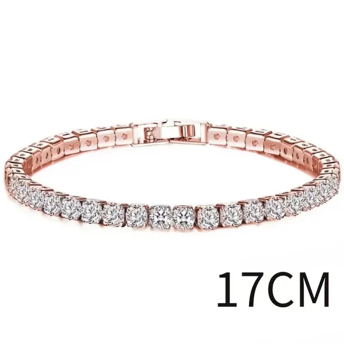 Elegant Women's Cubic Zirconia Link Chain Bracelet Gift Jewelry