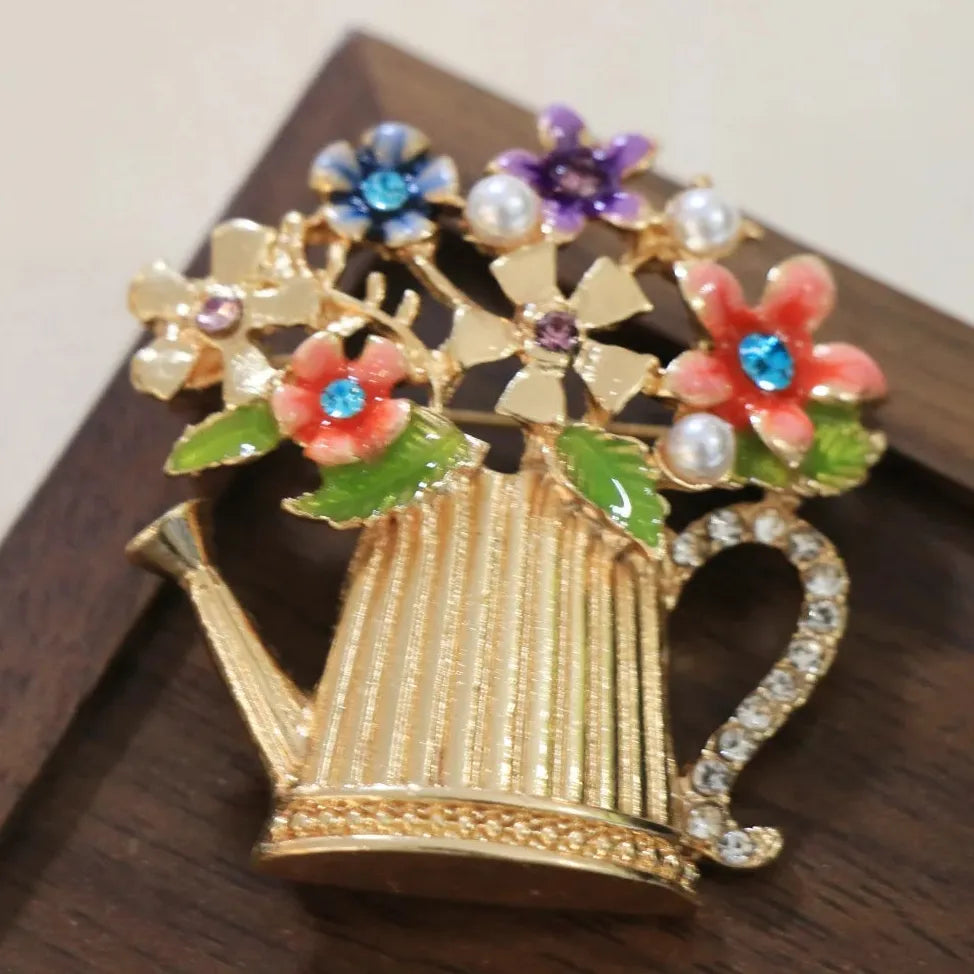 Classic Floral Bouquet Brooch Elegant Jewelry Gift for Women