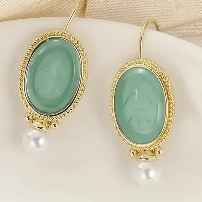 Elegant Gold Drop Earrings with Simulated Pearl for Women Jewelry Accessory