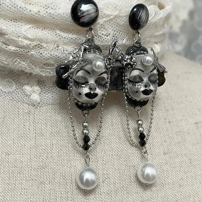 2024 Neo-Gothic Cartoon Ceramic Drop Earrings Unisex Party Gift Jewelry