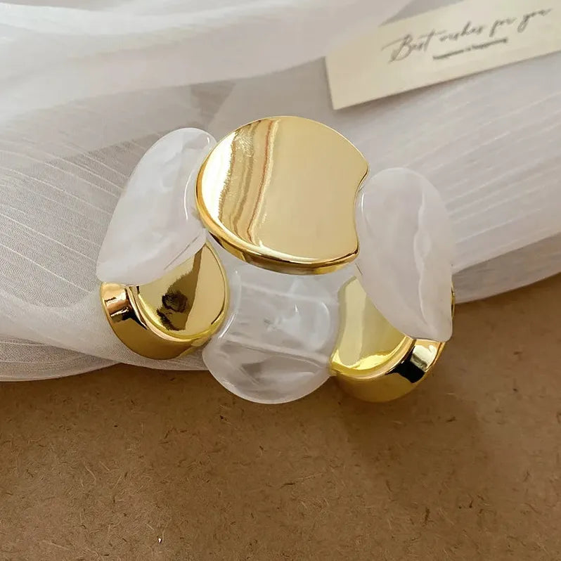 Round Spliced Acrylic Elastic Rope Bracelet for Women Trendy Jewelry