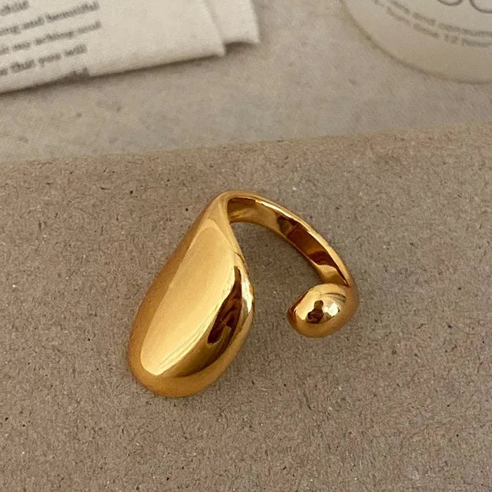 Adjustable Waterdrop Ring for Women Minimalist Retro Jewelry Gift