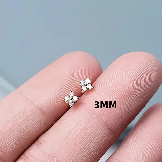 Small Geometric Copper Alloy Stud Earrings for Women Delicate Jewelry