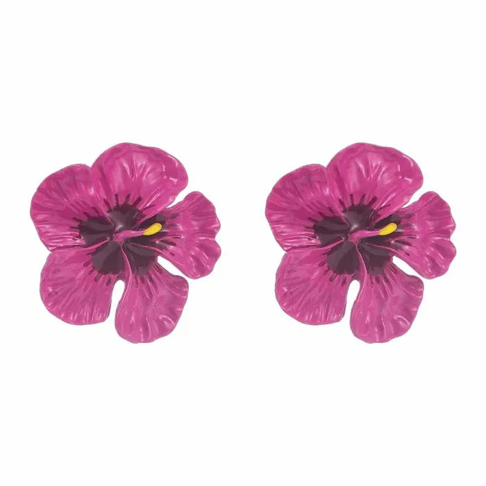 Large Floral Zinc Alloy Drop Earrings for Women Dangle Jewelry Gift