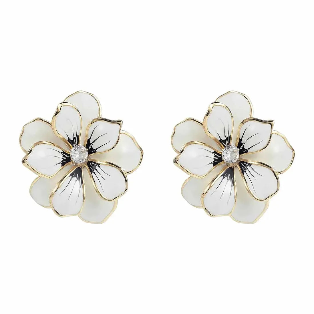 Colorful Oil Drop Large Flower Earrings for Women Vintage Jewelry Gift