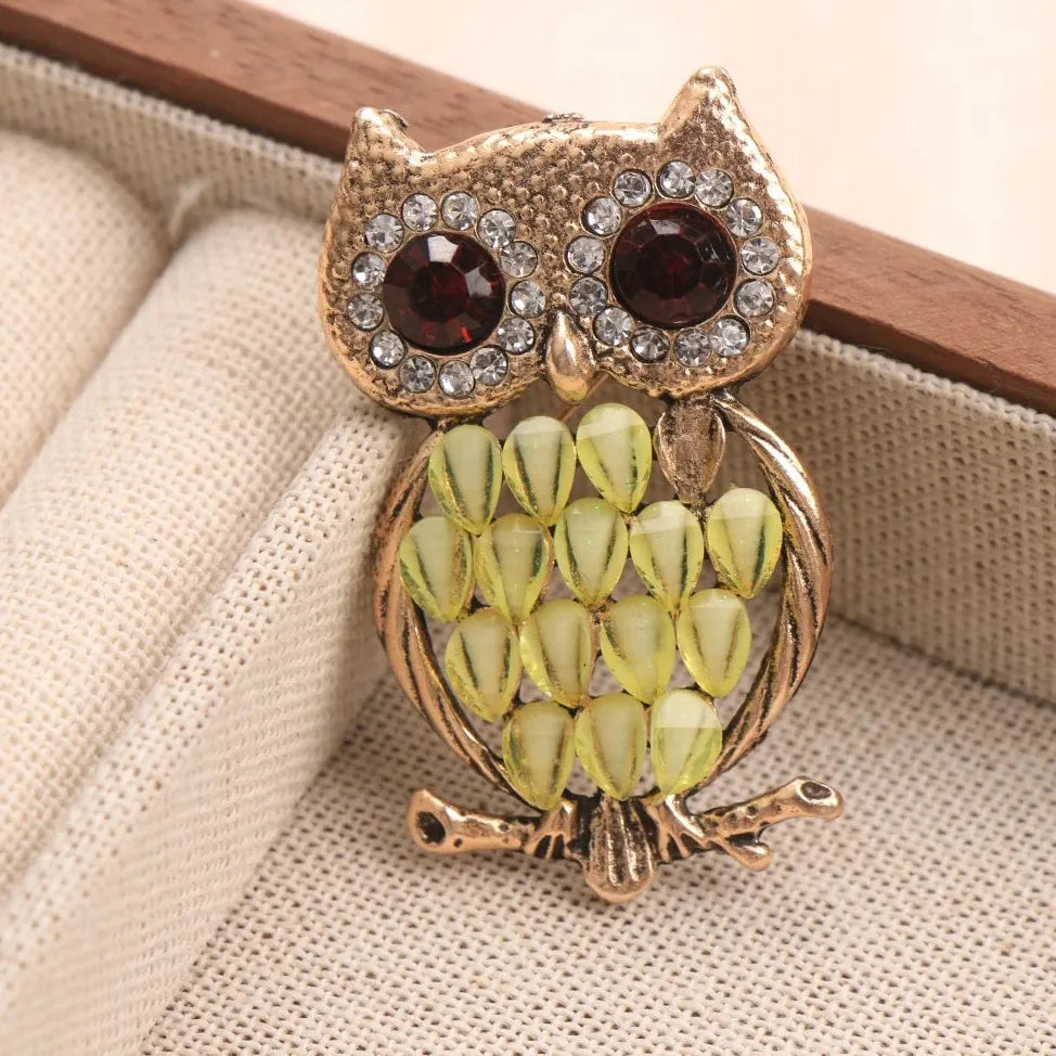 Elegant Owl Brooch Wedding Holiday Gift for Men & Women