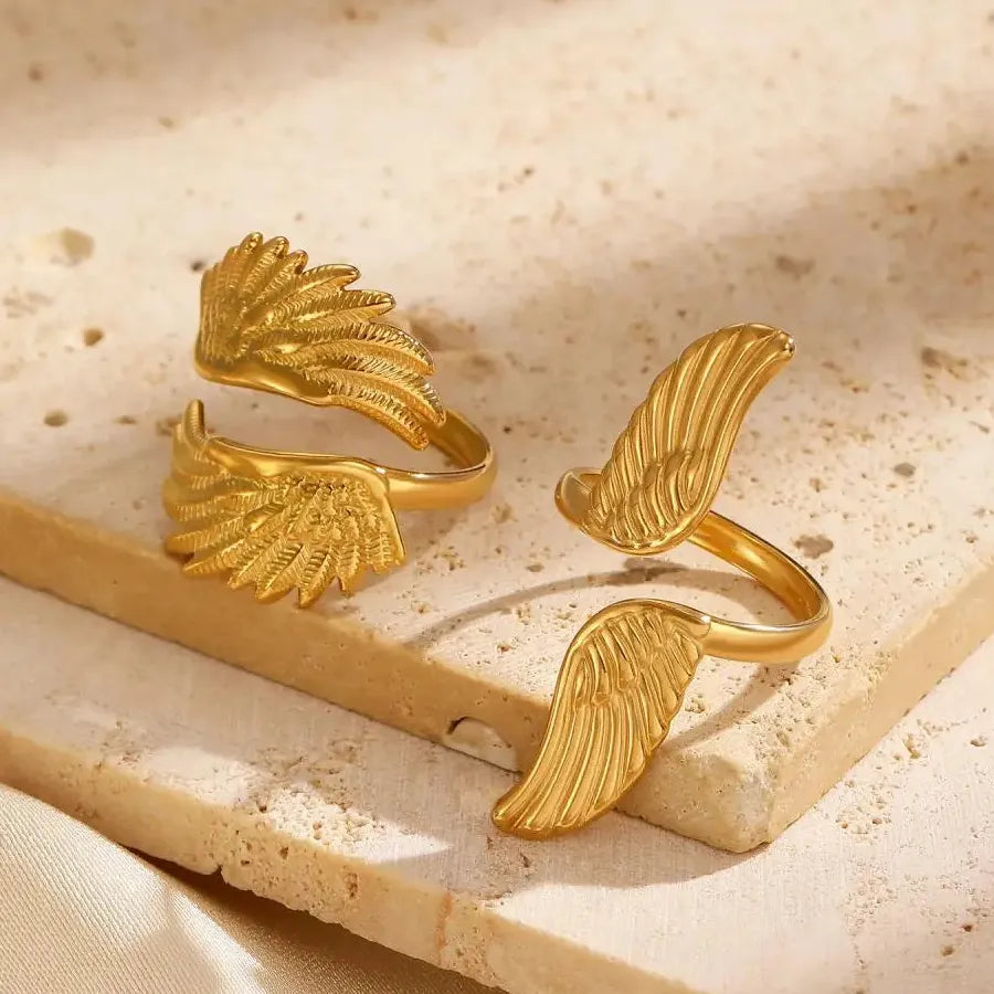 Gold Stainless Steel Peace Dove Ring Women Vintage Bird Jewelry Gift
