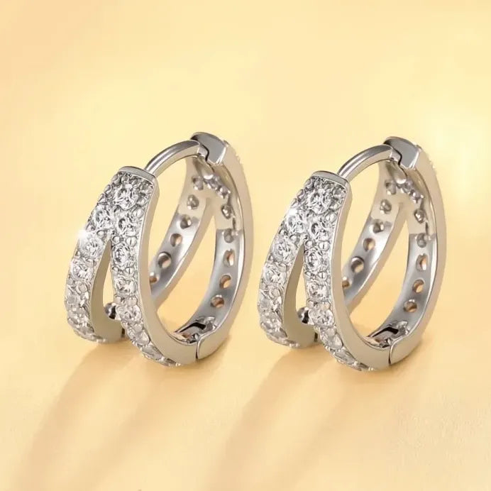 Geometric Hoop Earrings for Women with Sparkling Cubic Zirconia Jewelry
