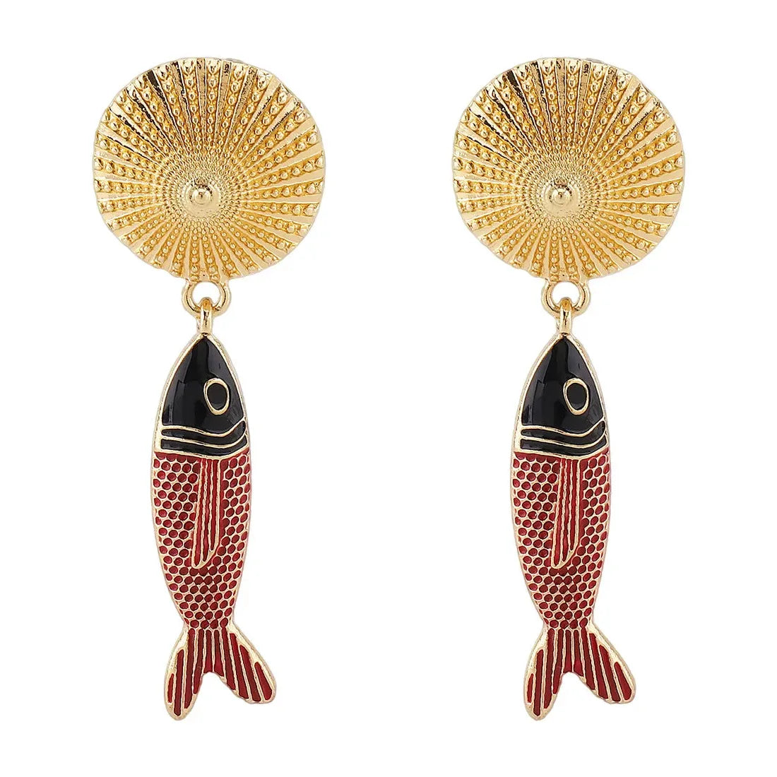 Bohemian Fish Pendant Copper Alloy Earrings Minimalist Summer Jewelry