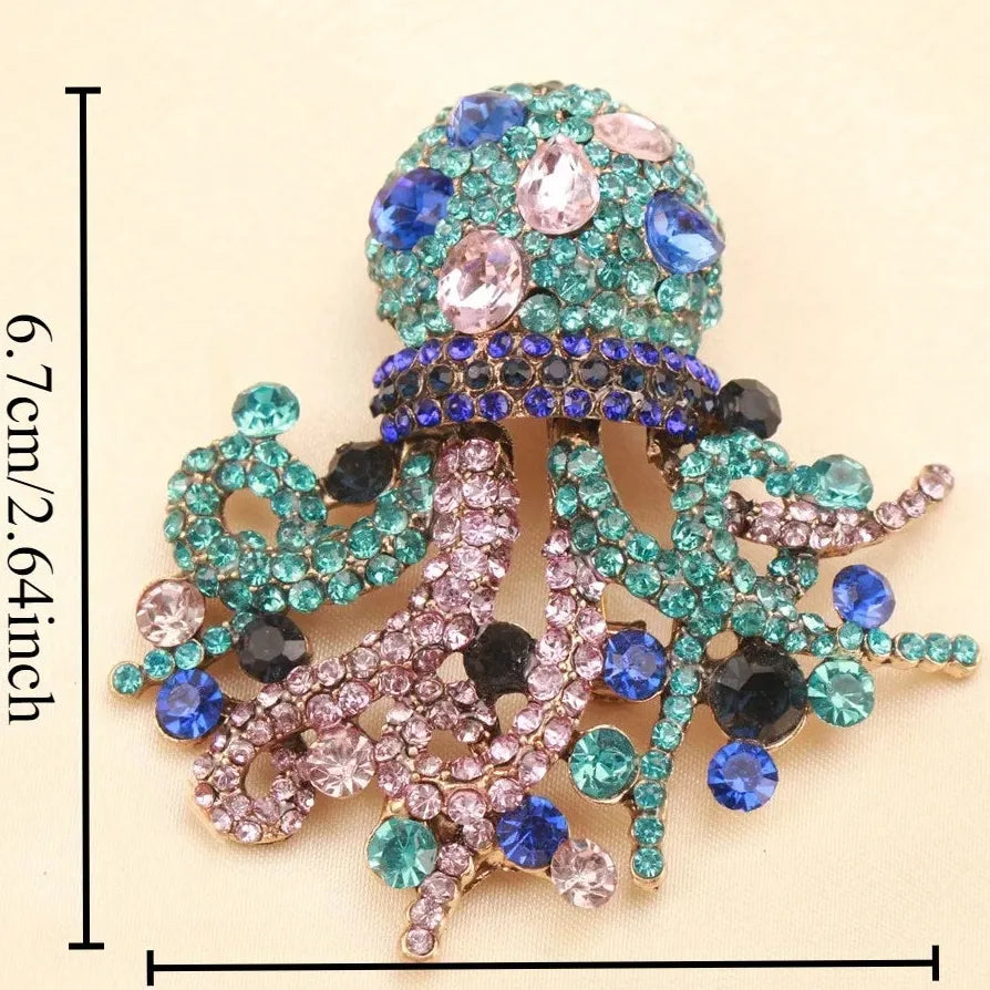 Elegant Octopus Brooch Wedding Gift for Men and Women