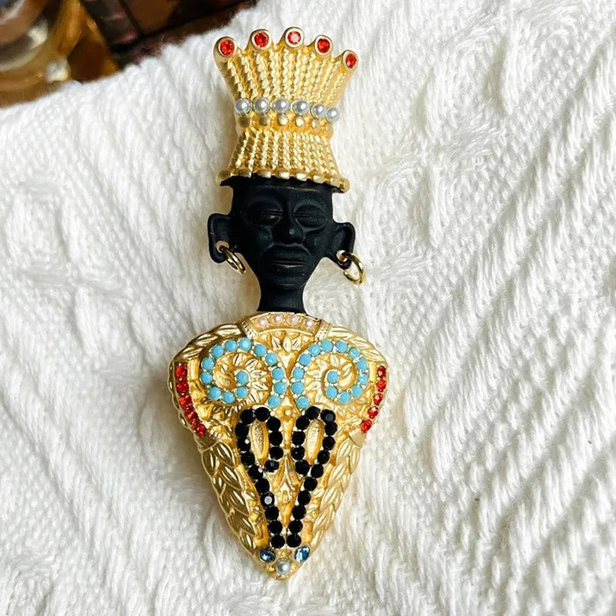 Vintage Luxury Ancient Egyptian Black Moor Classic Brooch for Women