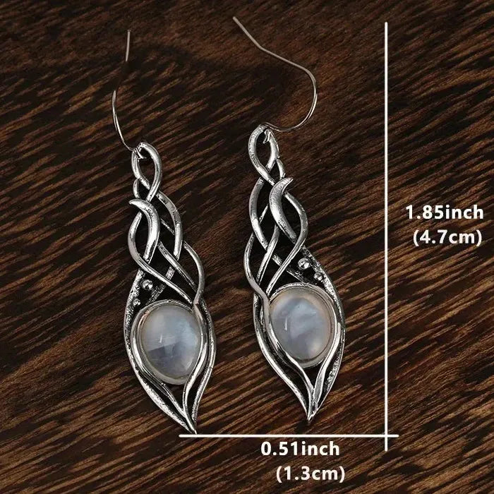 Vintage Bohemian Synthetic Opal Drop Earrings Zinc Alloy for Women Daily Wear