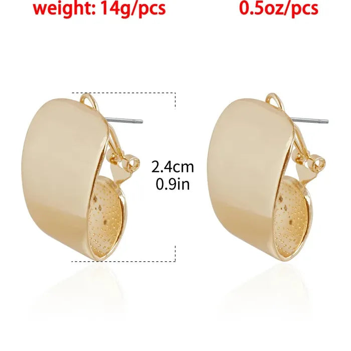 Square Geometric Stud Earrings and Ring Set for Women Jewelry Gift