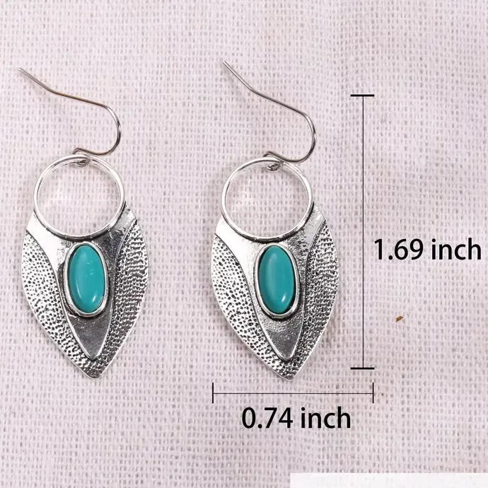 Bohemian Turquoise Geometric Drop Earrings Women’s Fashion Jewelry Gifts