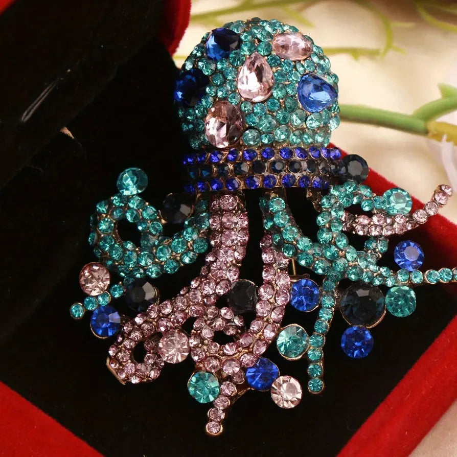 Elegant Octopus Brooch Wedding Gift for Men and Women