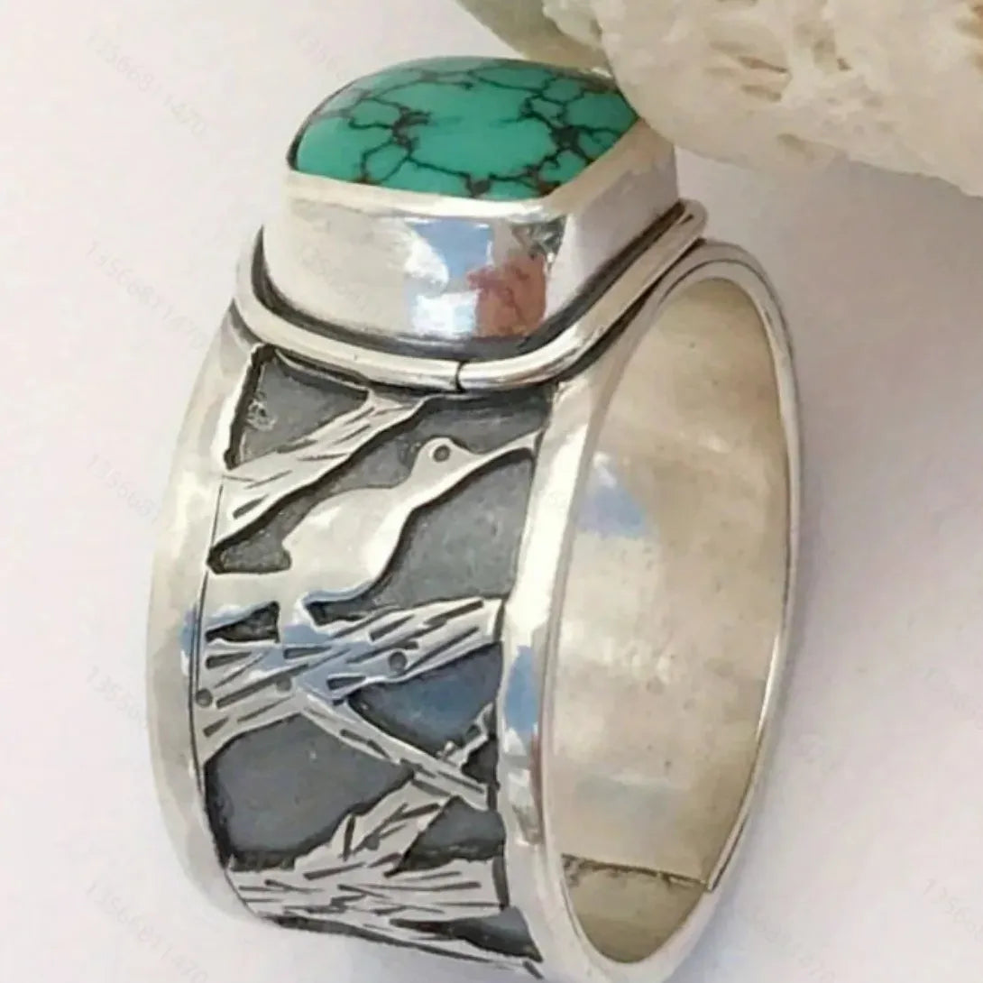 Retro Resin Zinc Alloy Ring for Women European American Simple Elegant Jewelry