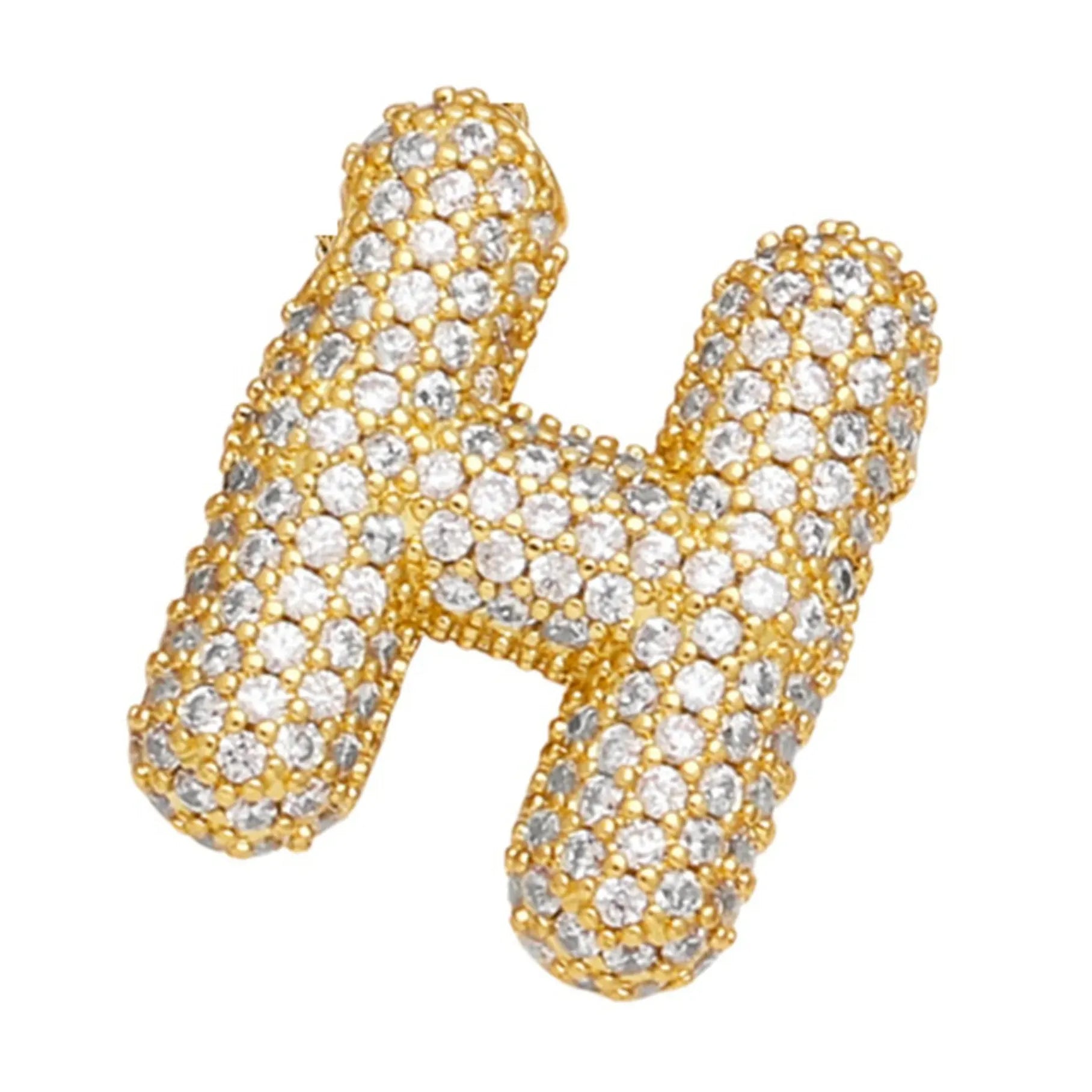 2026 Stainless Steel Bubble Letter A-Z Necklace Cubic Zirconia Pendant Women Girls