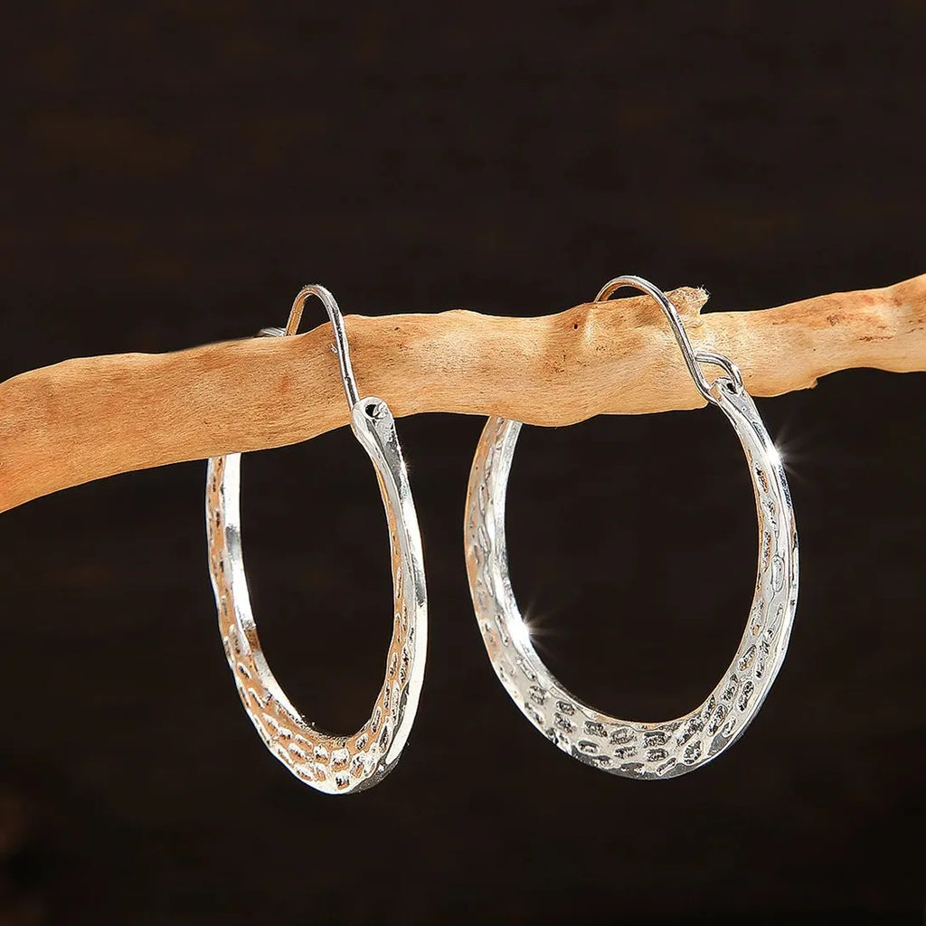 Retro Style Large Zinc Alloy Hoop Earrings for Women Party Jewelry Gifts