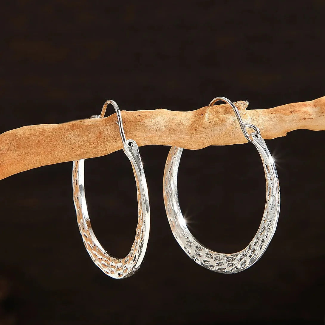 Retro Style Large Zinc Alloy Hoop Earrings for Women Party Jewelry Gifts