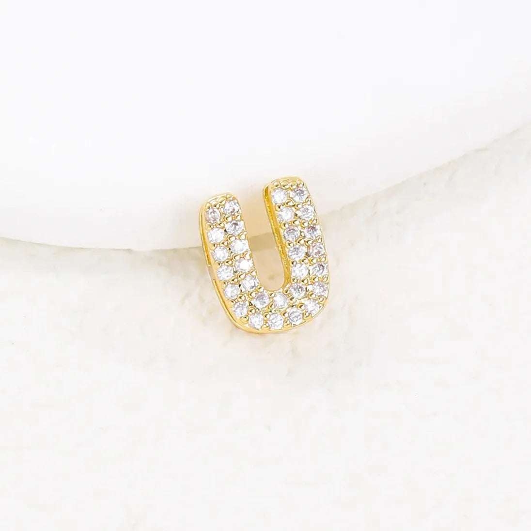 18K Gold Plated Zircon Initial Necklace Women Mini Alphabet Choker Gift