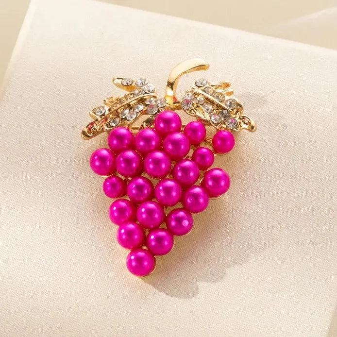 Classic Luxury Grape Fruit Brooch Jewelry Gift for Men and Women